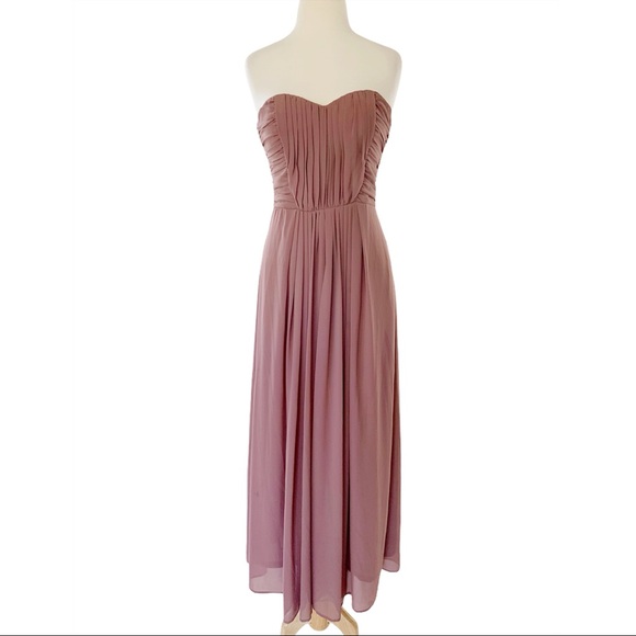 H&M mauve dusty pink  sweetheart long gown size 8 - Picture 2 of 7